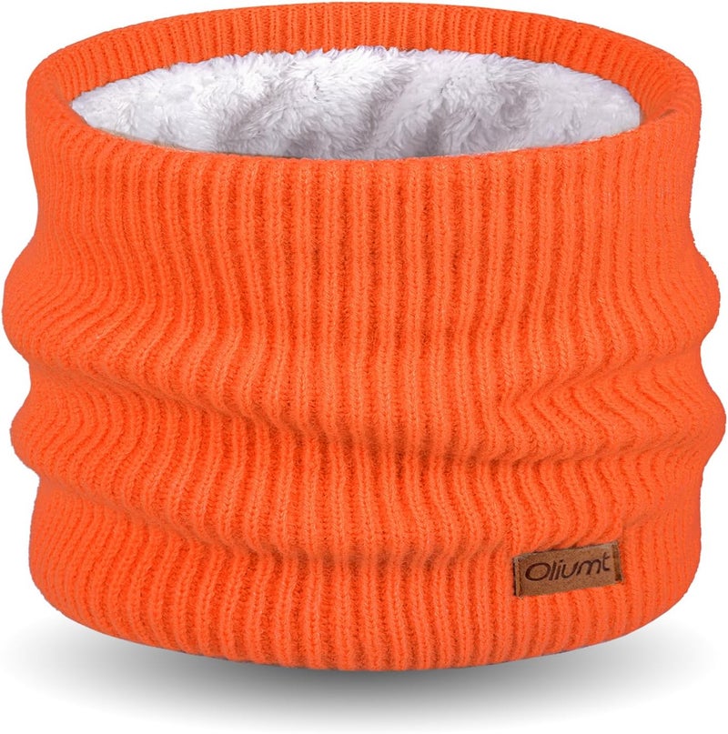 Oliumt Kids Neck Warmer Winter Neck Gaiters Knitted Infinity Scarf for Boys Girls Fleece Lined Ski Mask for Cold Weather - Image 1